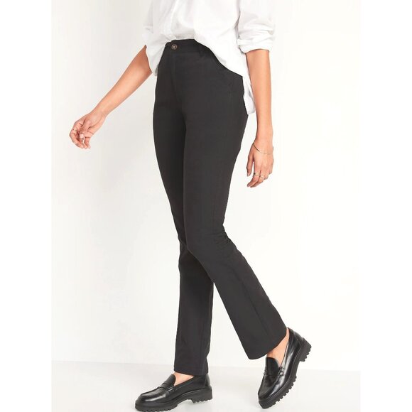 Old Navy Womens Black Flare Trousers Stretch Rayon Blend Size 4 - Picture 15 of 15
